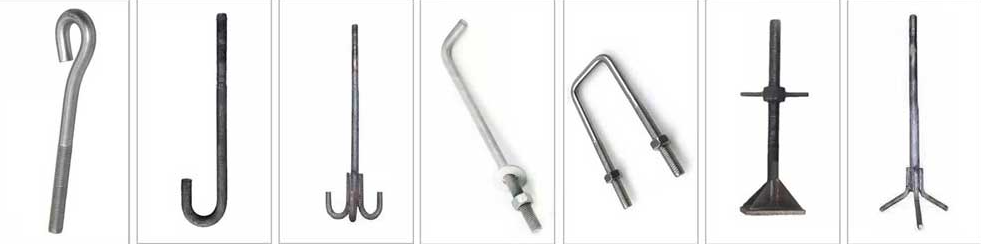 FOUNDATION BOLTS TYPE STRAIGHT, J, L AND U